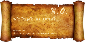 Mátyási Ottó névjegykártya